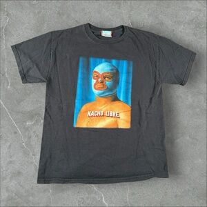 Vintage Nacho Libre Shirt Mens Medium Black Y2K Movie Promo Wrestling Jack Black